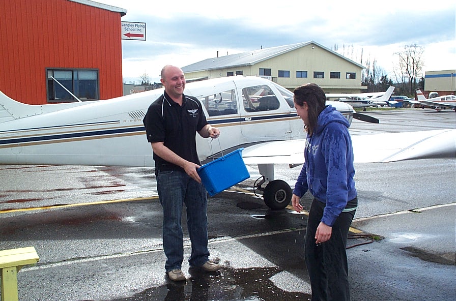 Flight Instructors Rod Giesbrecht and Naomi Jones.  Langley Fliying School.