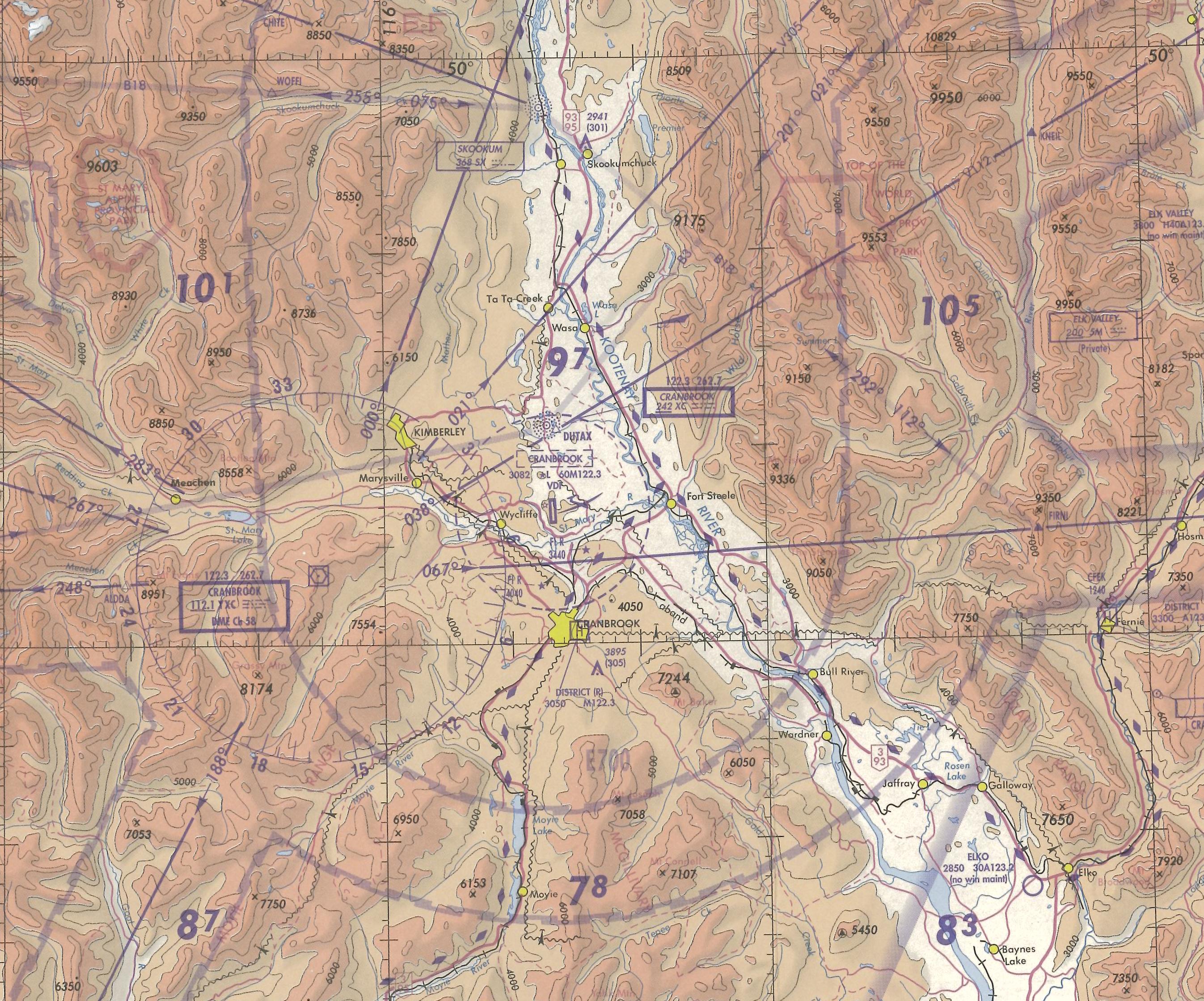 Cranbrook/Kimberly, Langley Flying School's Map Room