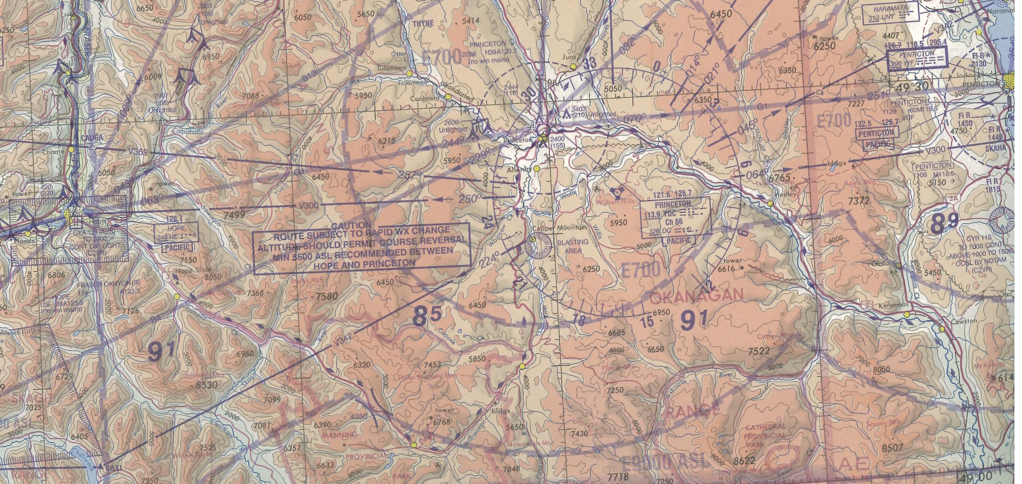 Map Room, Hope--Princeton Rout (Hwy #3), Langley Flying School