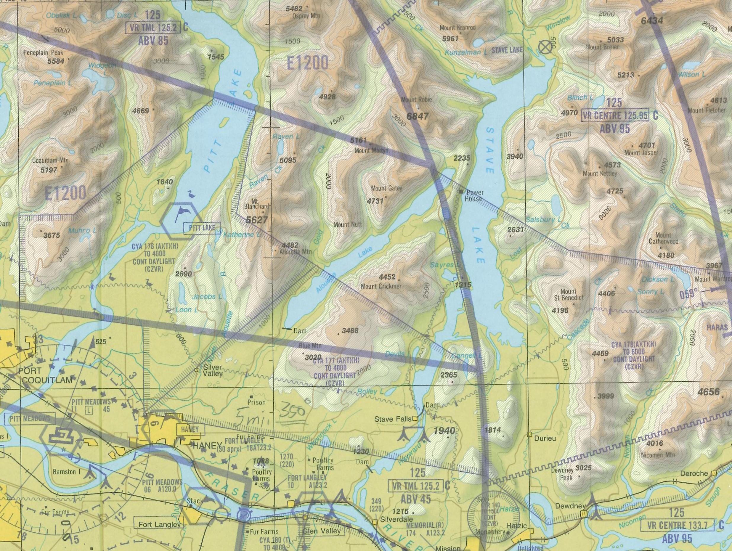Map Room, Pitt Lake Area, Langley Flying School