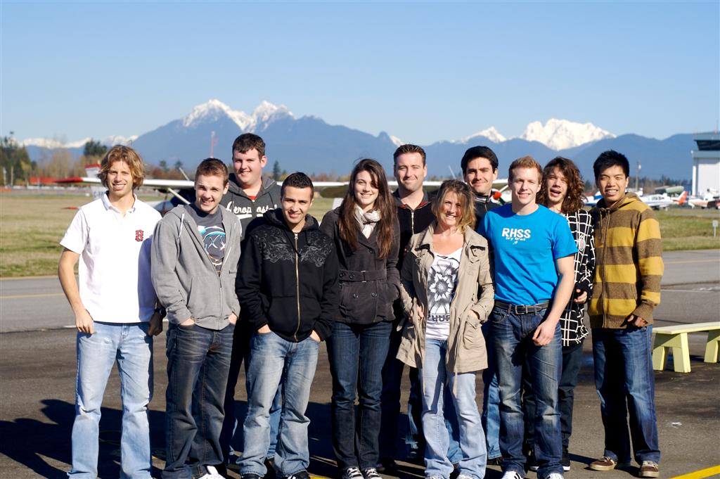 Darren Kroker, far left, with his classmates from the full-time Private Pilot Groundschool of January-February, 2010.
